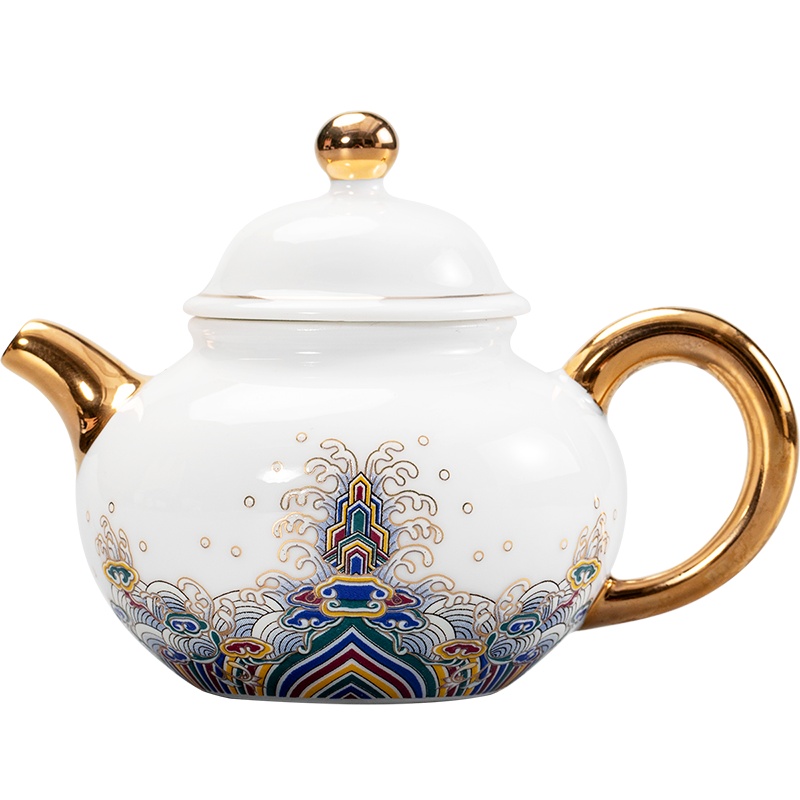領藝 皇家御品茶壶中式手工描金大号功夫茶具陶瓷泡茶器 皇家御品-宝珠壶