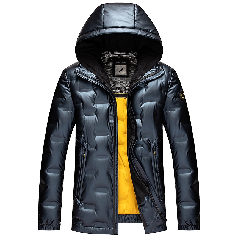 莱诗伯特白鸭绒冬季短款连帽羽绒服男士中青年加厚防寒保暖2086