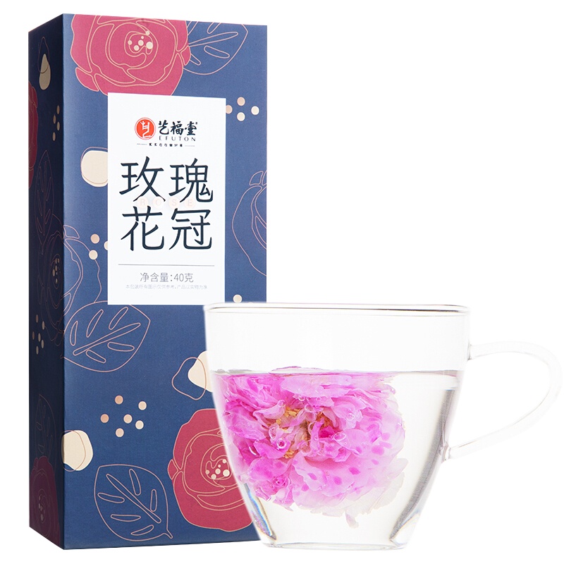 艺福堂花茶玫瑰花冠特级大朵干玫瑰泡水重瓣平阴茶叶组合柠檬菊花 七夕送女友礼物