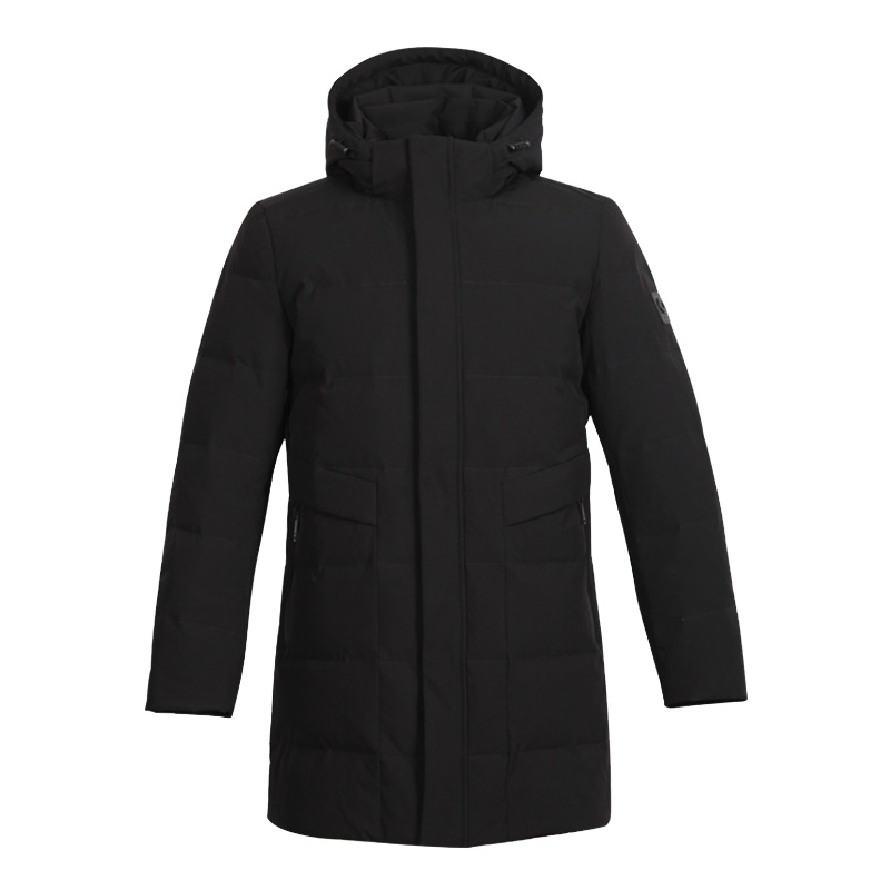 yaya鸭鸭男装 春冬季羽绒服男士中长款加厚保暖纯色外套A-58343