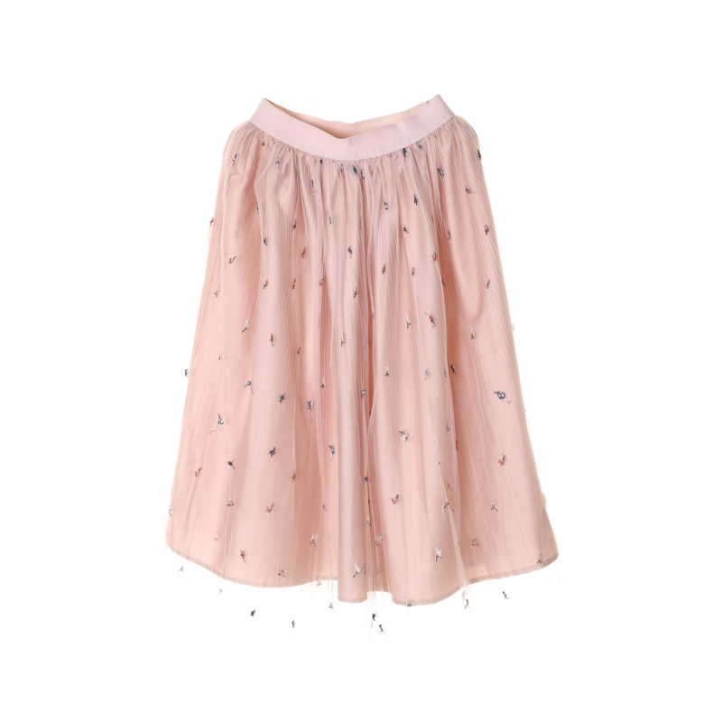 裂帛刺绣半身裙夏装新款红chic蕾丝纱裙很仙的长裙子