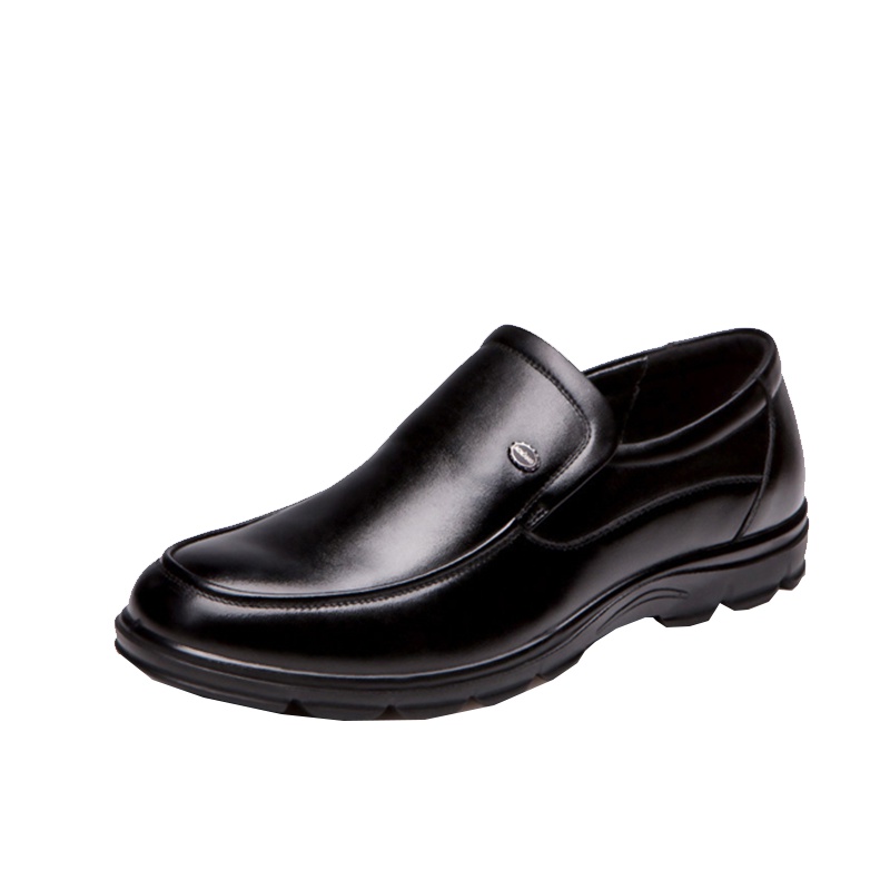 奥康男鞋春秋季男士牛皮套脚鞋男商务休闲皮鞋男低帮单鞋子