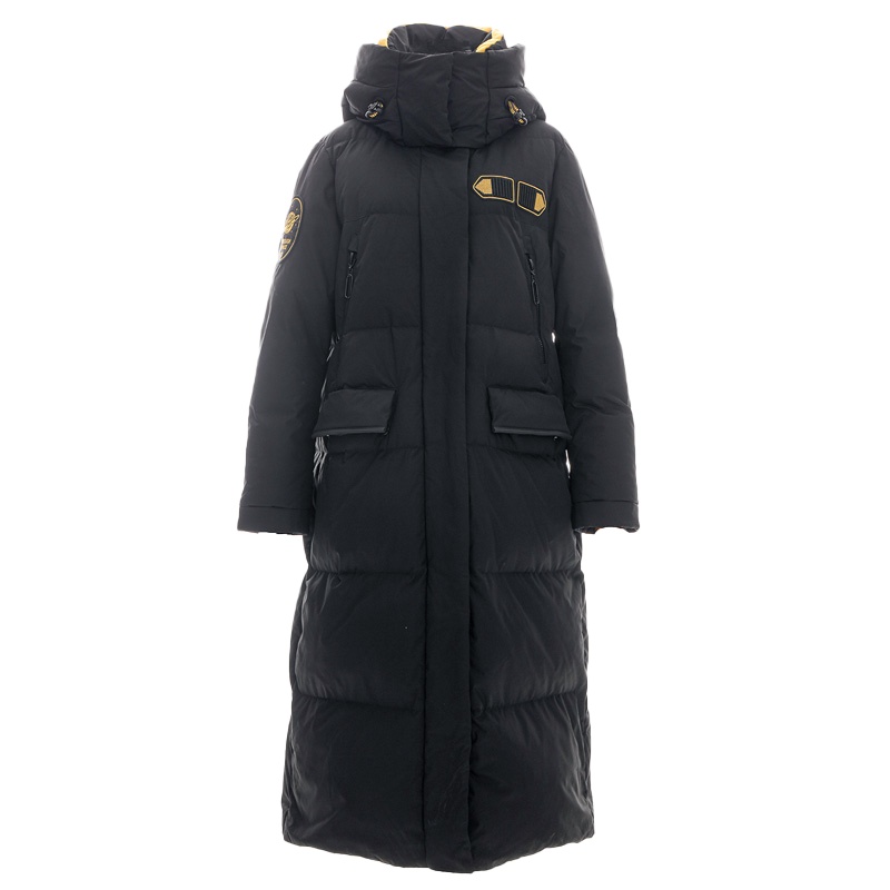 鸭鸭(yaya)冬季新款女士中长款连帽时尚潮流羽绒服外套女