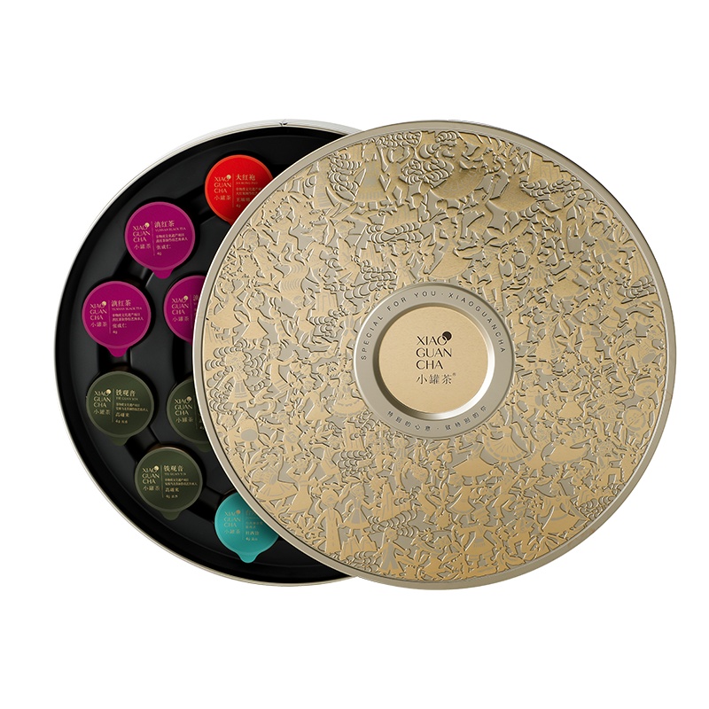 小罐茶金罐圆满茶礼盒大红袍茉莉花滇红茶滇红茶高山乌龙18罐拼装72g