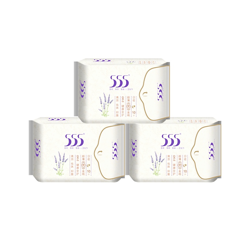 555健康超薄卫生巾女生清凉祛味姨妈巾棉柔日用组合套装250mm3包共30片