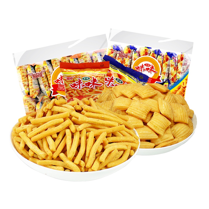 爱尚咪 咪虾条18gx20包蟹味粒 经典怀旧零食小吃膨化好吃的零食大礼包