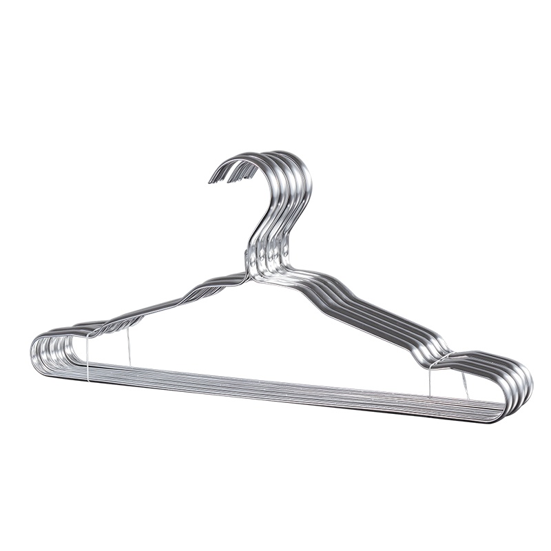 欧润哲 晾衣架 铝制银色晾晒衣架衣撑子防滑无痕收纳晾衣裤架15只装