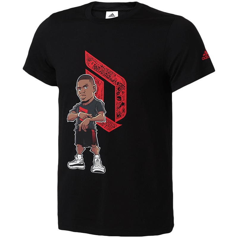 【自营】adidas阿迪达斯男子短袖T恤利拉德logo休闲运动服CV9969 L CV9969黑色