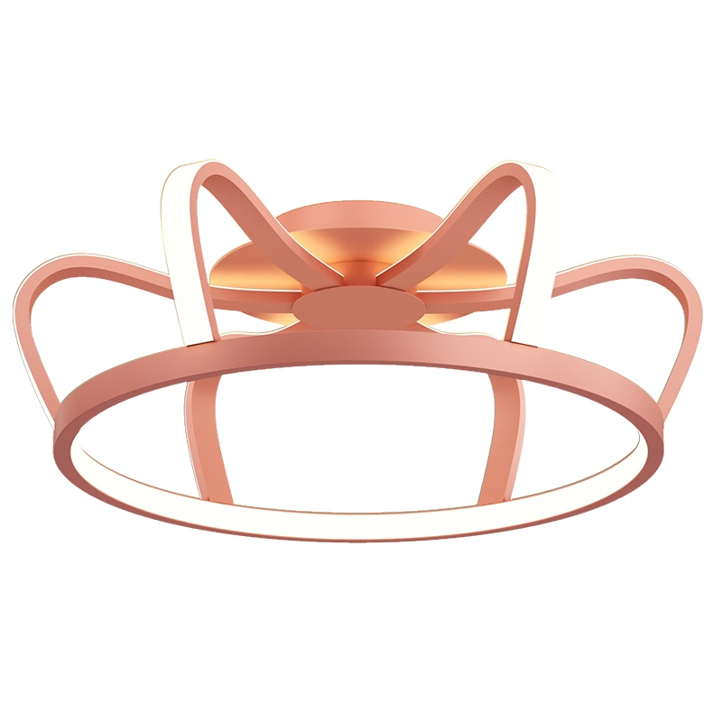 七只蚂蚁2020北欧LED卧室吸顶灯圆形马卡龙金色粉色北欧少女卧室房间灯网红ins温馨浪漫现代简约皇冠女孩公主吸顶灯JH