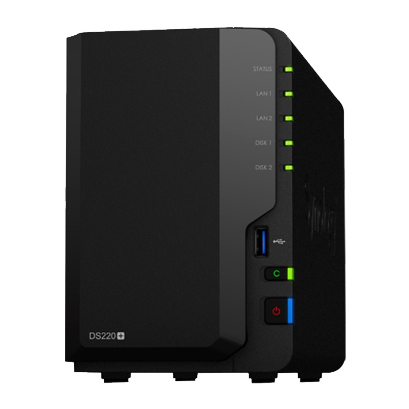 群晖(Synology)DS220+替代DS218+ 2盘位NAS网络存储服务器(无内置硬盘)不规则体SATA接端口