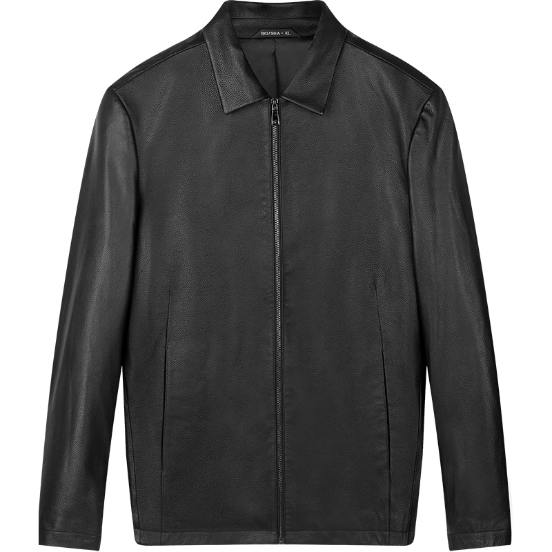 柒牌SEVEN男装2019秋冬新款男士绵羊皮真皮皮衣翻领夹克休闲商务外套