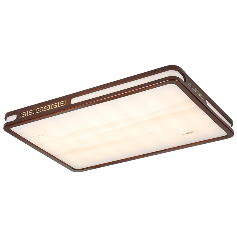 华阁 中式客厅吸顶灯中国风简约长方形仿古实木家用卧室书房餐厅灯具8861 W