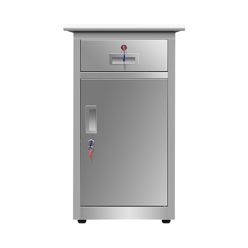 阿拉贡不锈钢办公桌车间工作实验收银写字操作台桌子带锁抽屉电脑桌