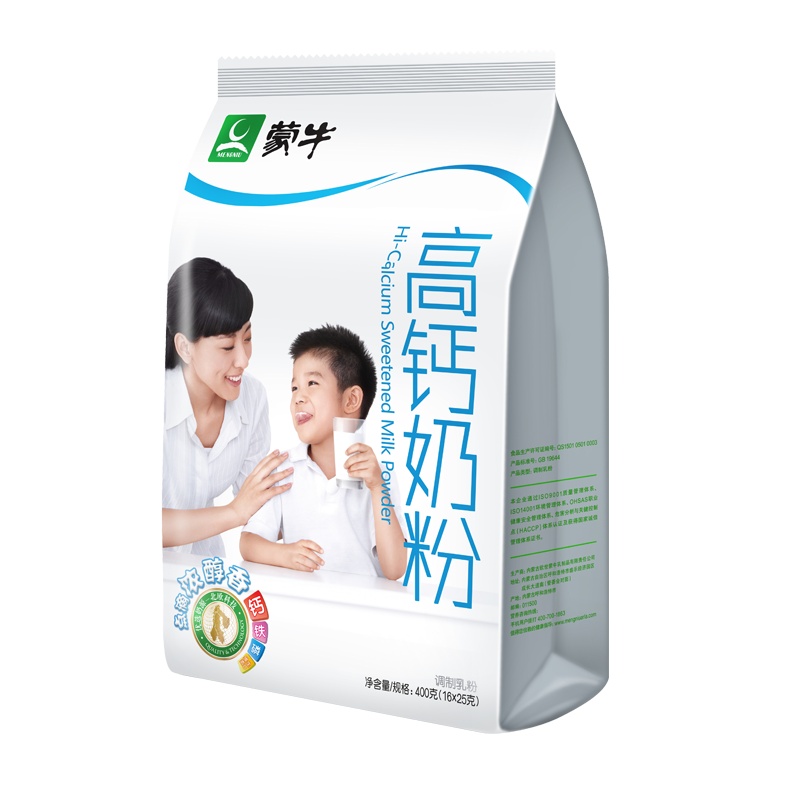 蒙牛 成人牛奶粉 蒙牛高钙奶粉 400g/袋全家营养营养便携小条装