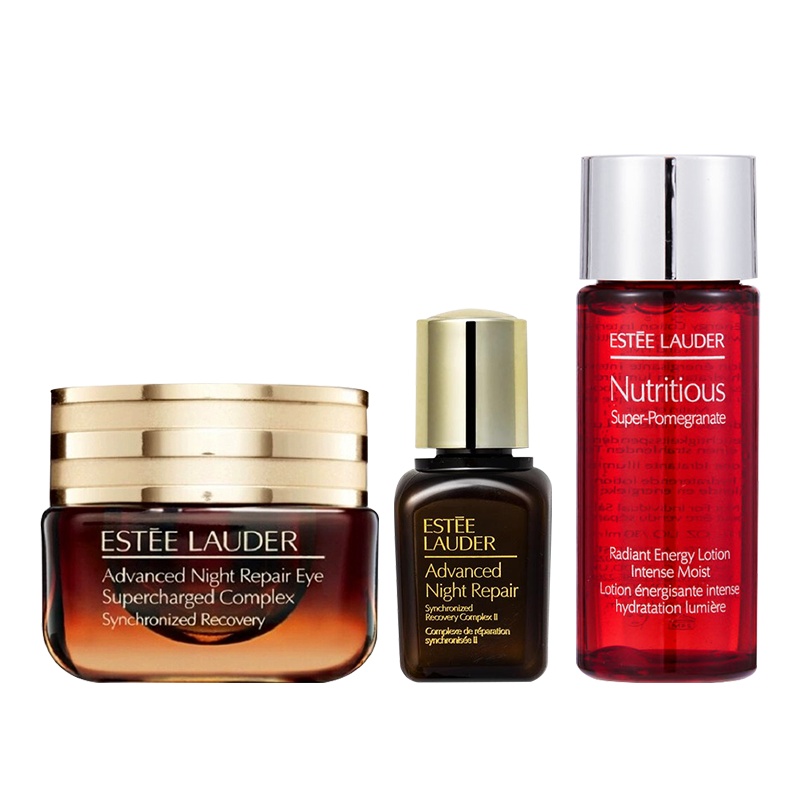 【国内专柜版】雅诗兰黛(Estee Lauder)小棕瓶眼霜15ML+特润密集浓缩精华素5ML+红石榴水30ML