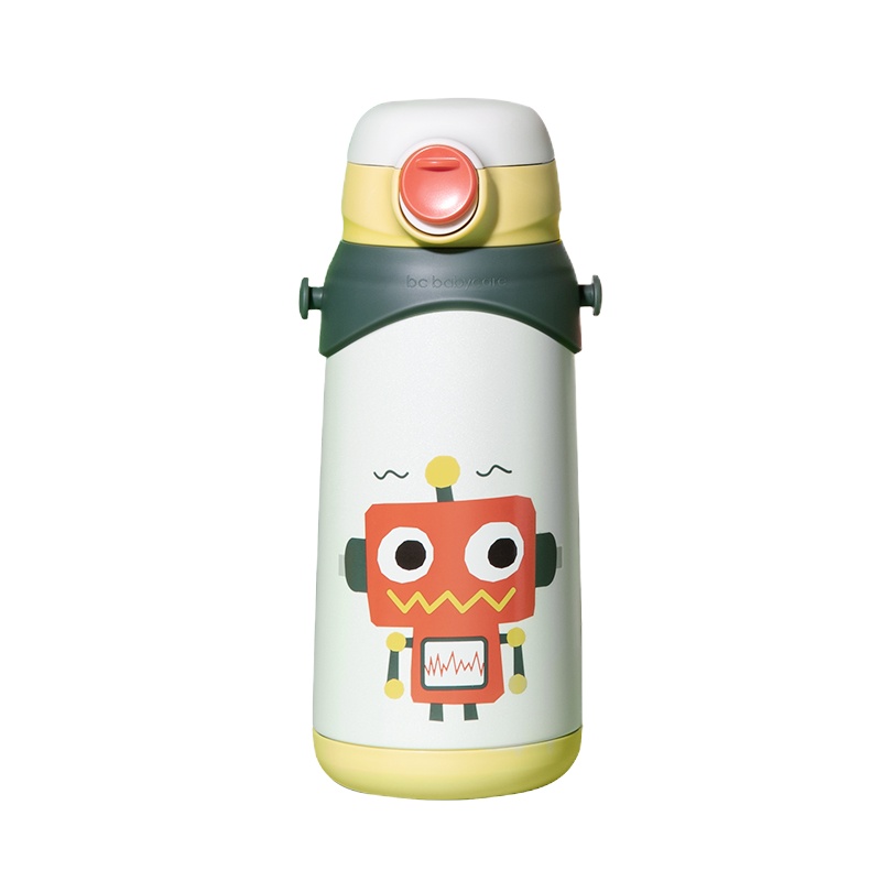 babycare儿童保温杯316 保温用品 婴儿宝宝学饮杯带吸管水杯防摔幼儿园水壶 雷德机器人