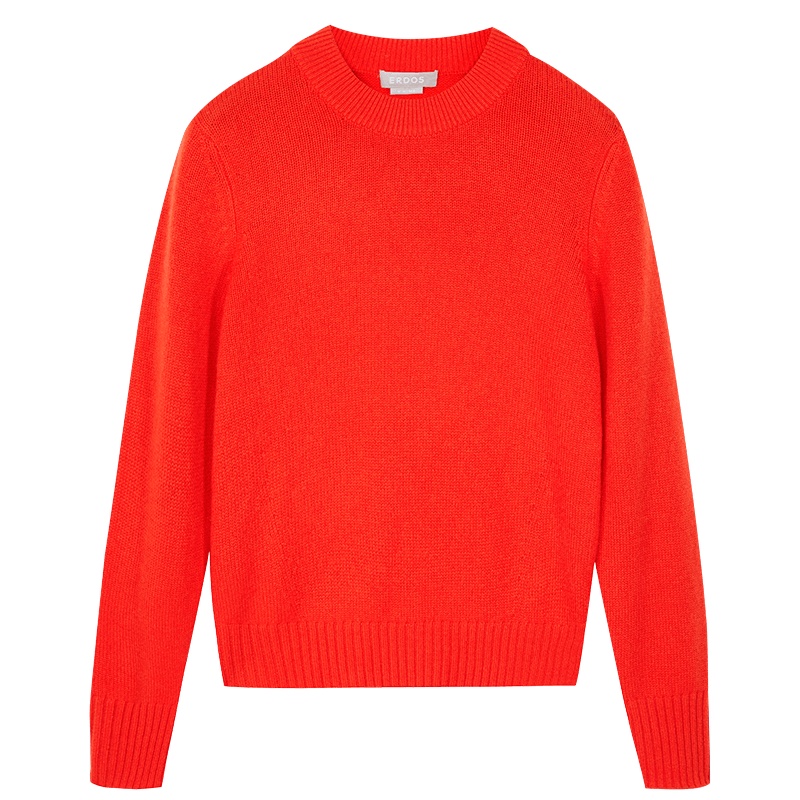 ERDOS 秋冬纯色简约圆领女士羊绒针织衫通勤百搭温暖舒适