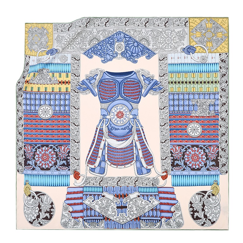 万事利春夏新品丝巾真丝双面印花丝巾女夏季围脖时尚大方巾木兰辞