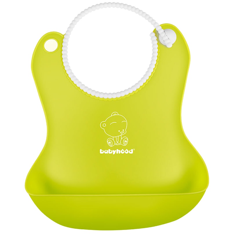 世纪宝贝(babyhood)围兜 婴儿围嘴宝宝饭兜儿童小孩吃饭口水巾 硅胶防水BH-401 绿色