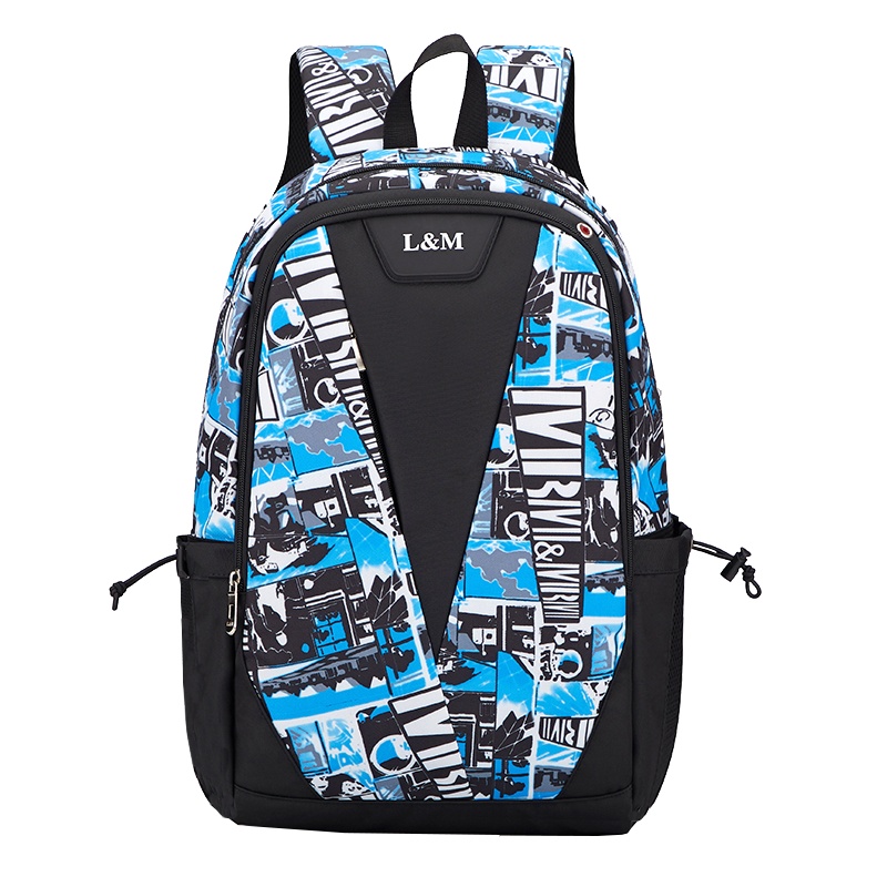 L&M新款牛津布双肩包学生书包大容量小学生初中生书包电脑包韩版潮男女