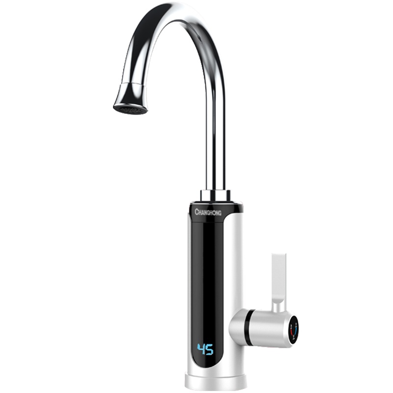 长虹电热水龙头家用速热即热小厨宝厨房卫生间下进水自来水过水热B10象牙白基础款