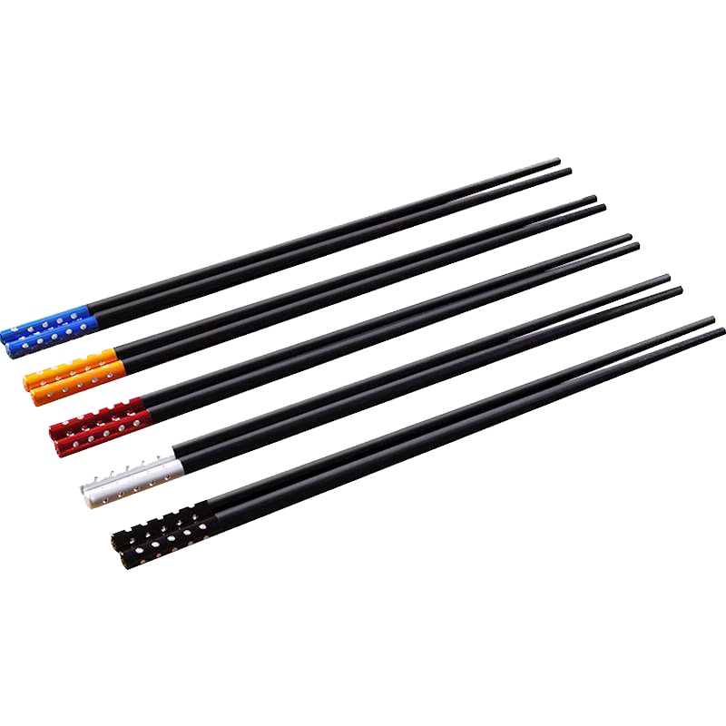 爱自由家用合金筷日式筷子防滑易清洗酒店筷混色装