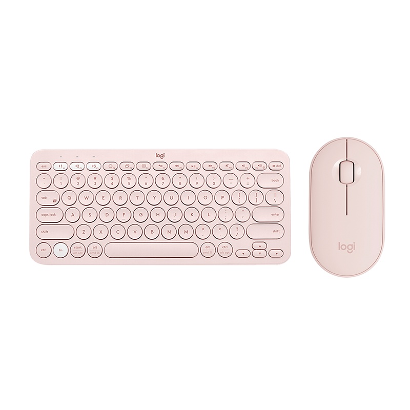 罗技（Logitech）K380粉色无线蓝牙键盘+Pebble粉色无线鼠标套装 台式机电脑笔记本商务办公家用通用