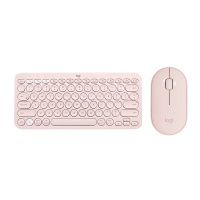 罗技（Logitech）K380粉色无线蓝牙键盘+Pebble粉色无线鼠标套装 台式机电脑笔记本商务办公家用通用