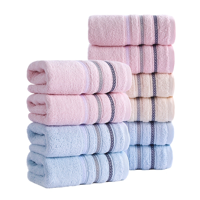 金号(KING SHORE)纯棉吸水洁面洗脸巾 素色成人家用毛巾 GA1336-19混色四条装