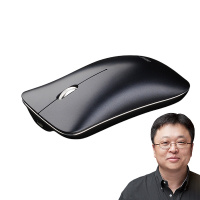 英菲克（INPHIC) PM9 鼠标 无线鼠标 办公鼠标 静音鼠标 充电鼠标 铝合金边框 超薄便携 2.4G 深蓝黑