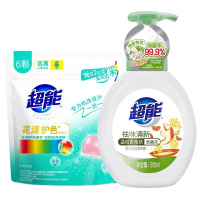 500ml超能泡沫抑菌洗手液（滋润保湿）+60g(6颗)超能花漾护色洗衣凝珠