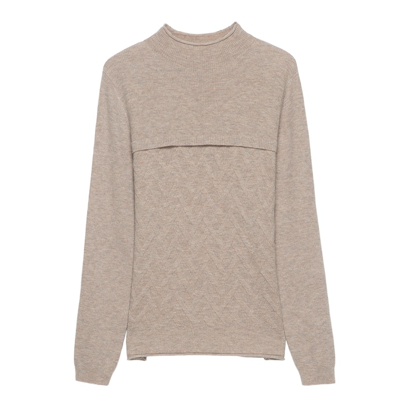 恒源祥女士羊毛衫秋冬款纯羊毛半高领套头打底针织衫毛衣女