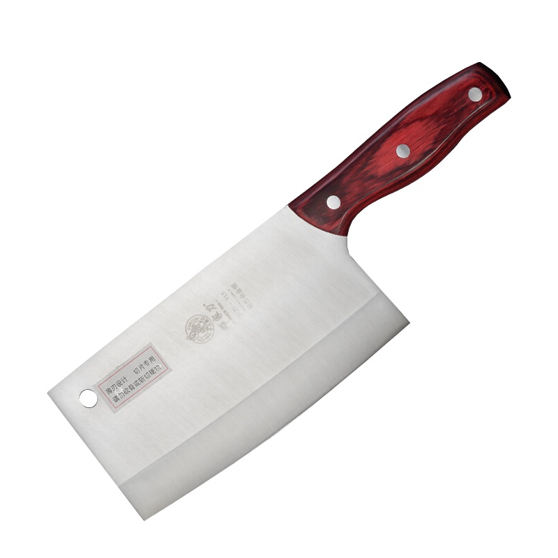 邓家刀 三合钢切片刀QD-4938 高硬度9铬锻打锋利切片刀不锈钢家用彩木柄切菜刀切肉刀