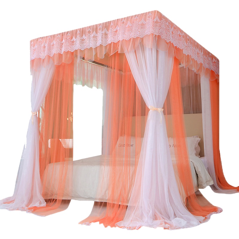 吉岳Giyou轻奢款双杆双层帐纱精美蕾丝落地浪漫主义蚊帐