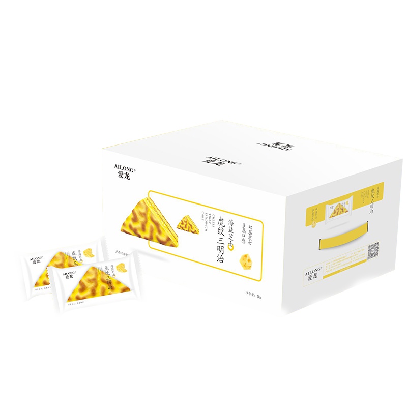 爱龙(AILONG)虎纹三明治海盐芝士味早餐松软下午茶糕点零食品早餐代餐整箱2kg