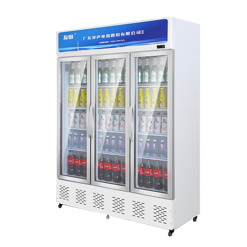 友田(YOUTIAN展示柜商用立式冷藏单门便利店保鲜饮料柜超市冰箱酒吧啤酒柜1013L三门铝合金风冷