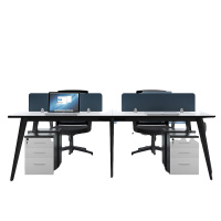 鑫金虎 职员办公桌简约现代桌椅组合电脑4四人位办公家具屏风6工位桌