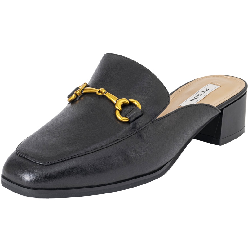 百田森商场同款春季新款穆勒拖女英伦风粗跟包头拖鞋懒人鞋女