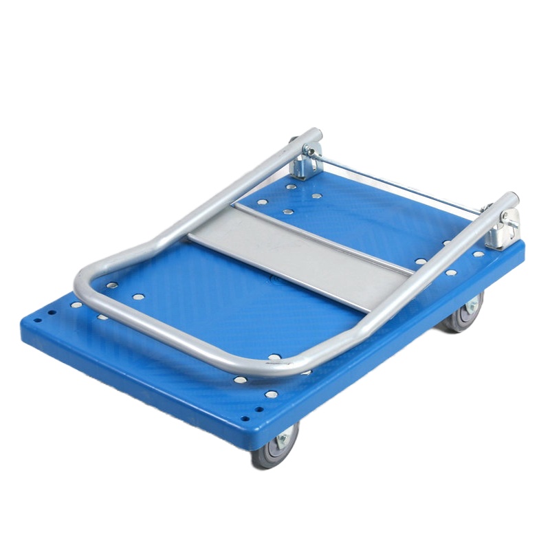 国产 四轮静音平板车折叠手推车 60x90cm承重约300kg 蓝色