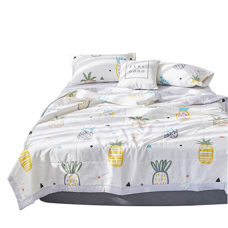 雅鹿自由自在 内外全棉夏被100%棉花填充空调被单人被夏季双人棉花胎薄被子