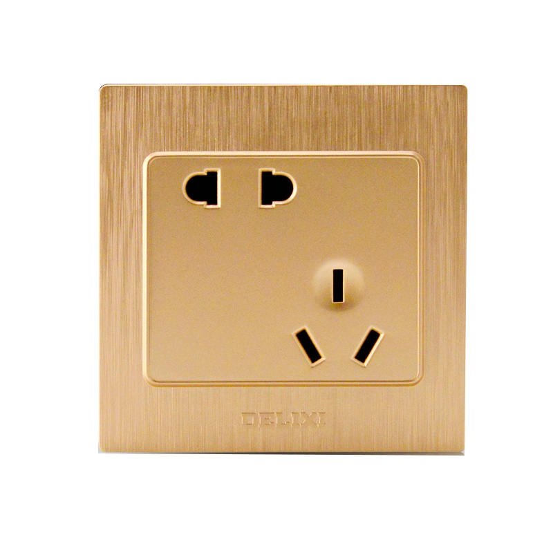 德力西开关插座86型家用墙面墙壁多孔暗装墙式二三插5五孔面板开关