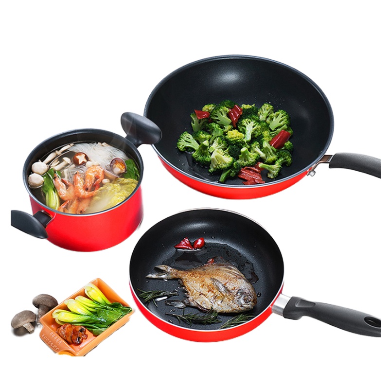 苏泊尔(SUPOR)炒锅汤锅煎锅套装锅TP1501E不粘三件套明火燃气灶适用