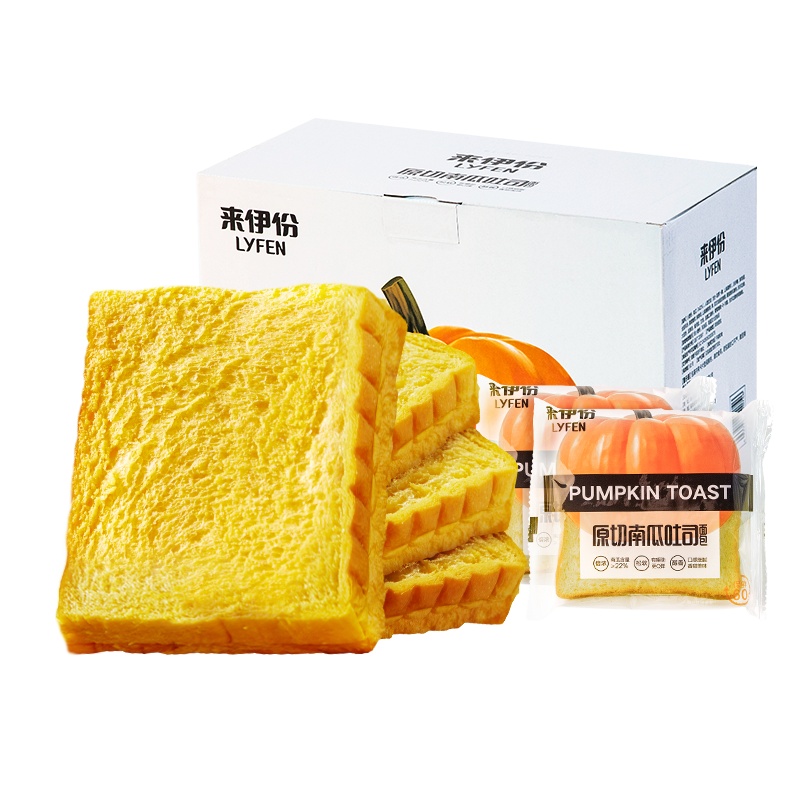 来伊份原切南瓜吐司750g/整箱营养早餐食品面包糕点零食 原味 750g/箱