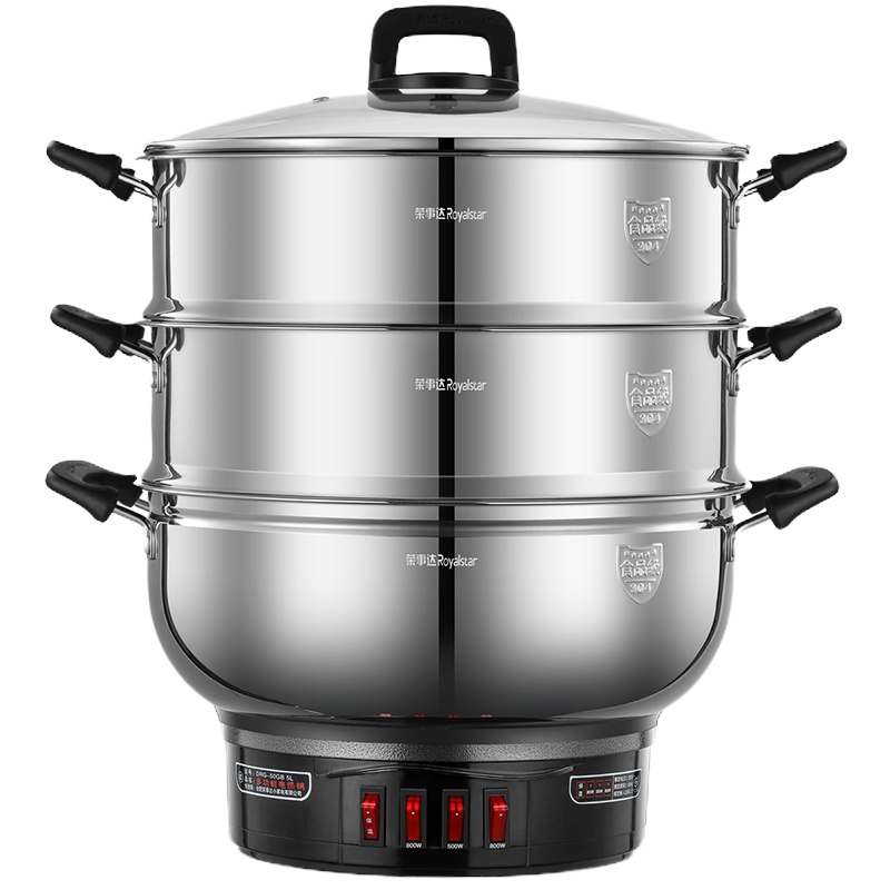 荣事达(Royalstar)多功能电蒸锅DRG-50GB双层蒸笼电炒锅家用电火锅炒菜多功能电热锅优质一锅多用锅