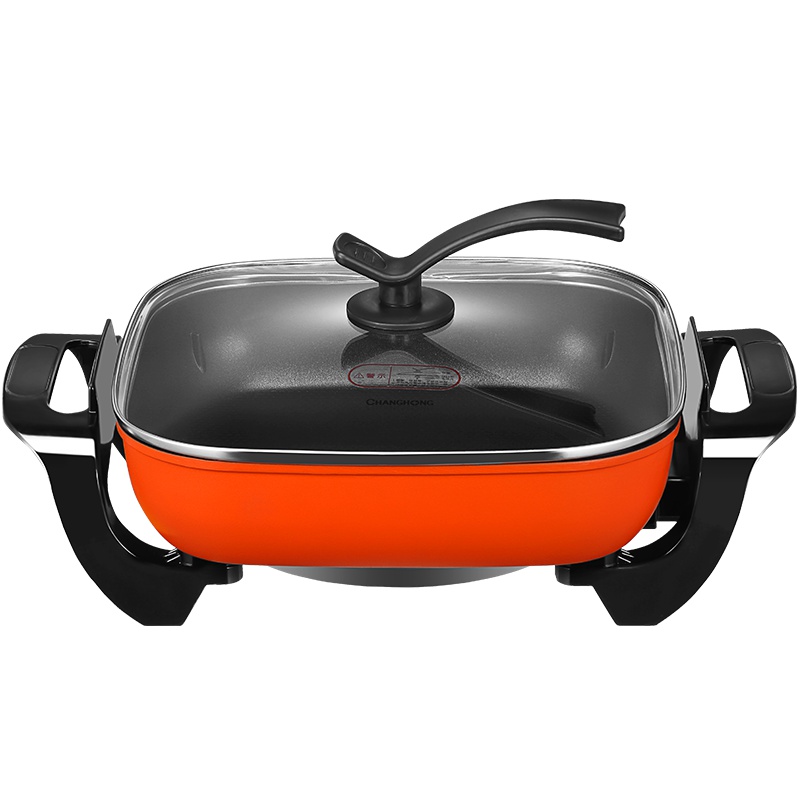 长虹（CHANGHONG）电火锅CHG-50C07 家用韩式多功能电热锅炒锅煎锅 学生宿舍电煮锅不粘锅 5升【带蒸格】