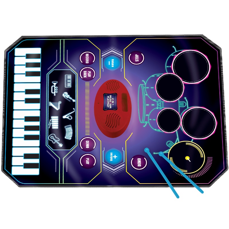 儿童早教架子鼓电子琴音乐毯女孩男孩子乐器宝宝音乐玩具新年 二合一音乐毯（钢琴+架子鼓+可连接手机）