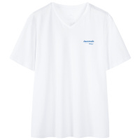 【满198减100预估价：32】森马夏季显瘦V领短袖T恤男装简约字母纯棉透气休闲男上衣