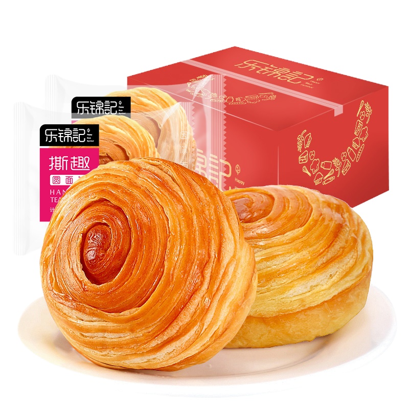 [企业定制]新品[乐锦记] 手撕面包整箱1000g奶香原味糕点早餐口袋蛋糕休闲零食品点心