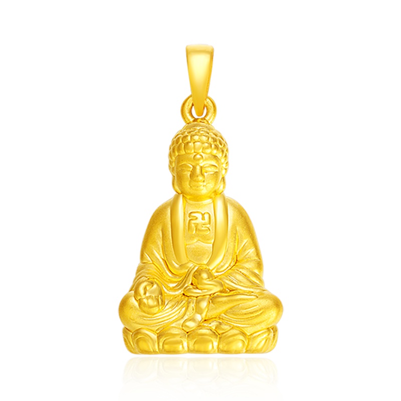 金一足金3D硬金辟邪立体观音男士 黄金吊坠 黄金佛平安吊坠B送男友送父亲 (定价) ACB018