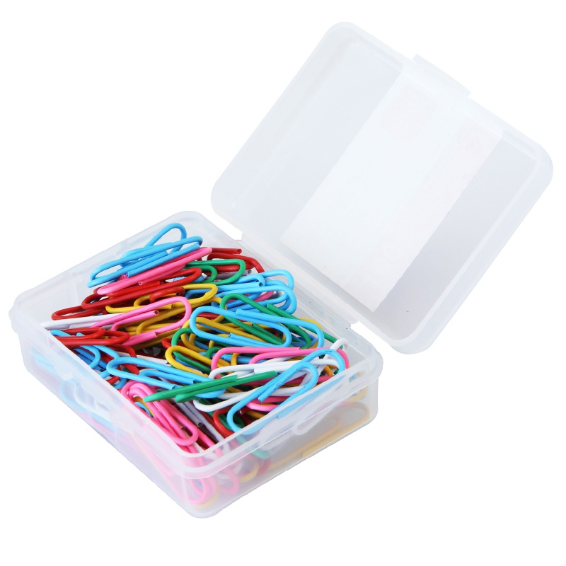 得力(deli)0024彩色回形针财务办公文件分类整理曲别针可爱小清新学生用简约简易书签塑料盒装回型针20盒